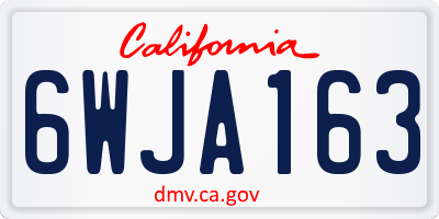 CA license plate 6WJA163
