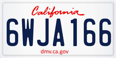 CA license plate 6WJA166