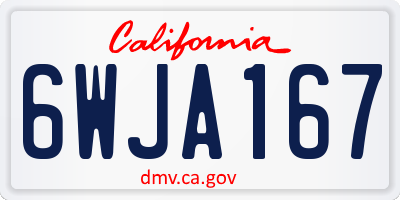 CA license plate 6WJA167