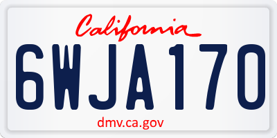 CA license plate 6WJA170