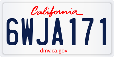 CA license plate 6WJA171
