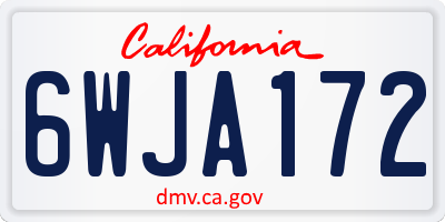 CA license plate 6WJA172