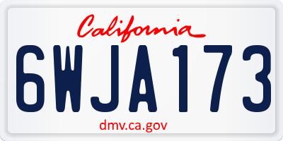 CA license plate 6WJA173