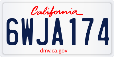 CA license plate 6WJA174