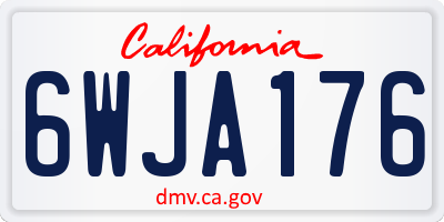 CA license plate 6WJA176