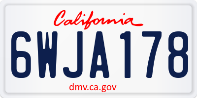 CA license plate 6WJA178