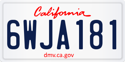 CA license plate 6WJA181