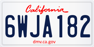 CA license plate 6WJA182