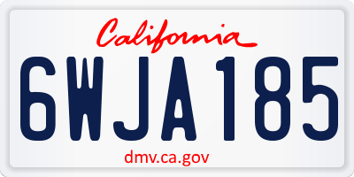CA license plate 6WJA185