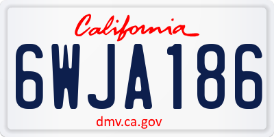 CA license plate 6WJA186