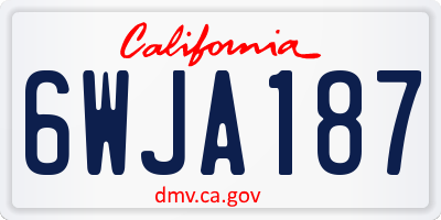 CA license plate 6WJA187