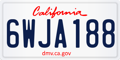CA license plate 6WJA188