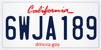 CA license plate 6WJA189
