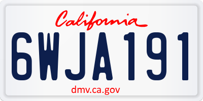 CA license plate 6WJA191