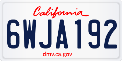 CA license plate 6WJA192