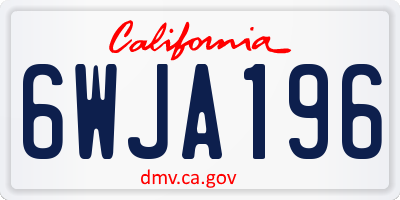CA license plate 6WJA196
