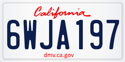 CA license plate 6WJA197