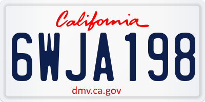 CA license plate 6WJA198