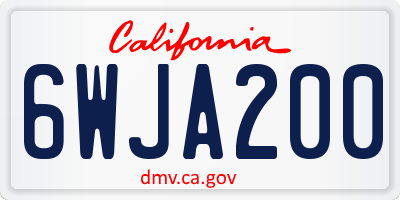 CA license plate 6WJA200