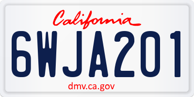 CA license plate 6WJA201