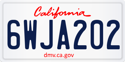 CA license plate 6WJA202