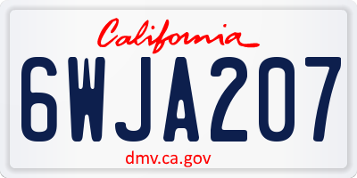 CA license plate 6WJA207