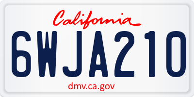 CA license plate 6WJA210
