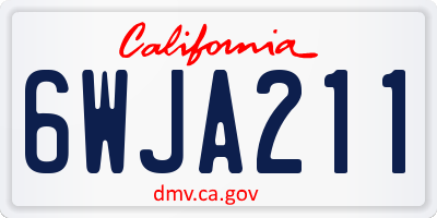 CA license plate 6WJA211