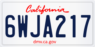 CA license plate 6WJA217