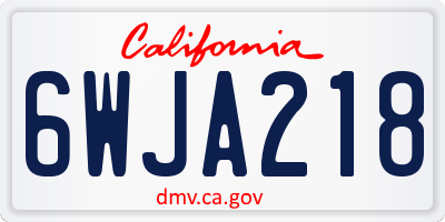 CA license plate 6WJA218