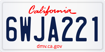 CA license plate 6WJA221