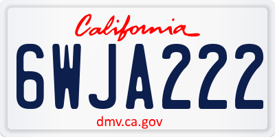 CA license plate 6WJA222