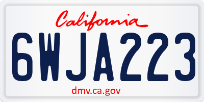 CA license plate 6WJA223