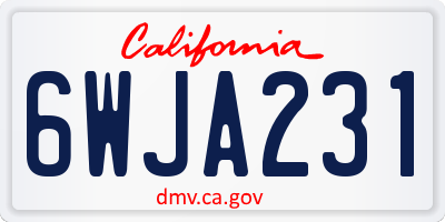 CA license plate 6WJA231