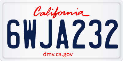 CA license plate 6WJA232