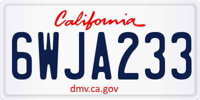 CA license plate 6WJA233