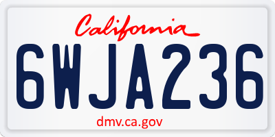 CA license plate 6WJA236