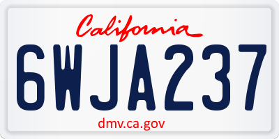 CA license plate 6WJA237
