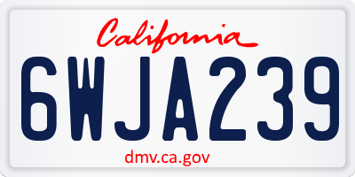 CA license plate 6WJA239