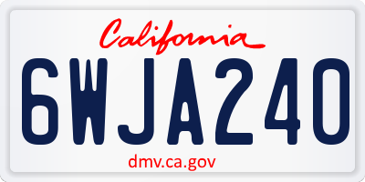 CA license plate 6WJA240