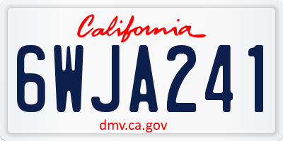 CA license plate 6WJA241