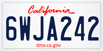 CA license plate 6WJA242
