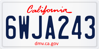 CA license plate 6WJA243