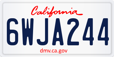 CA license plate 6WJA244