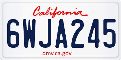 CA license plate 6WJA245