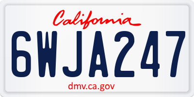 CA license plate 6WJA247