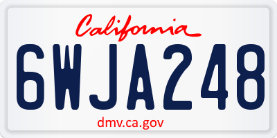 CA license plate 6WJA248