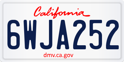 CA license plate 6WJA252
