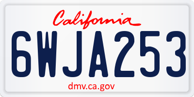 CA license plate 6WJA253