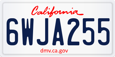 CA license plate 6WJA255